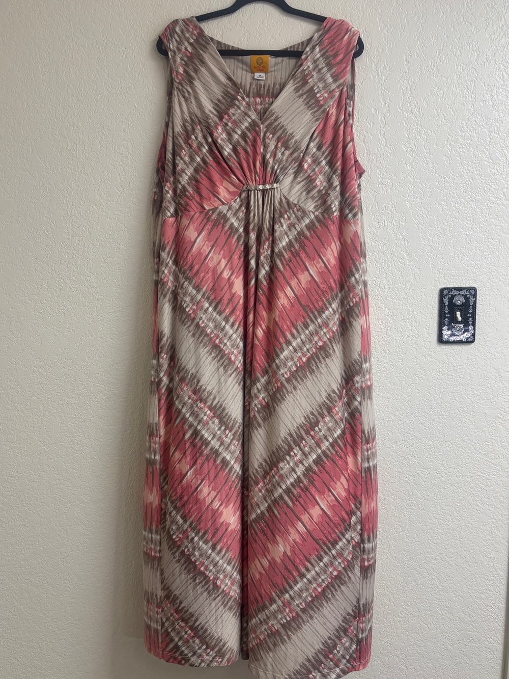 Ruby Rd Woman 3X Abstract Faux Wrap Maxi Dress Boho Cottagecore Plus Size